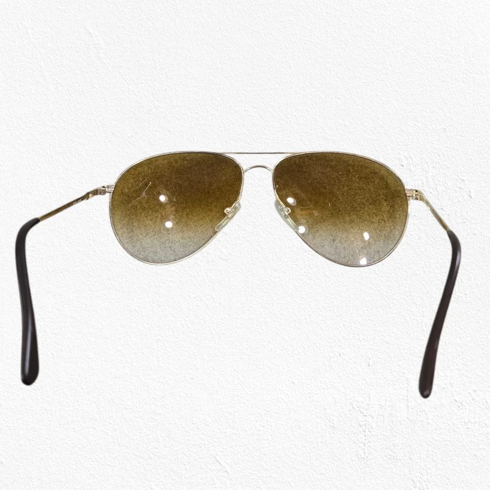 80s Vintage Pierre Cardin Aviator Sunglasses Gold Brown Designer Eyewear w/ Case
